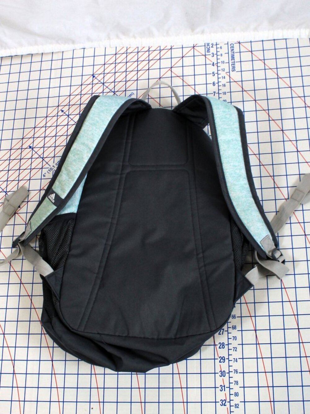 Large Adidas Backpack Bookbag Heathered Aqua - Picture 5 of 9